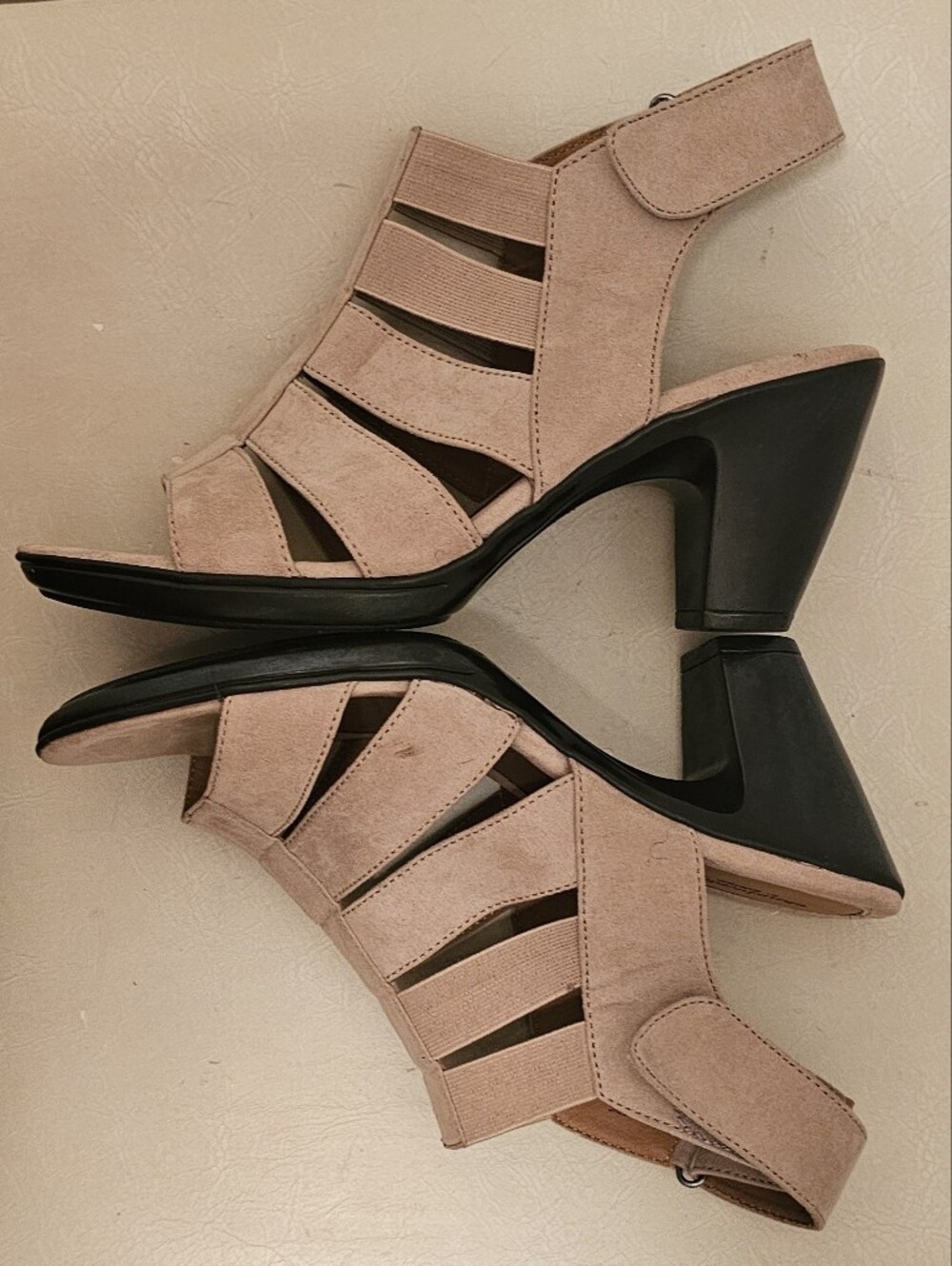 Cloudwalkers Valerie Strappy Beige Comfort Heels Women’s Size 10W